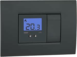 VEMER VE780300 CELO - Termostato empotrable Compacto con Pantalla LCD, Fuente de alimentación 230 V CA, Color Blanco, Antracita 1